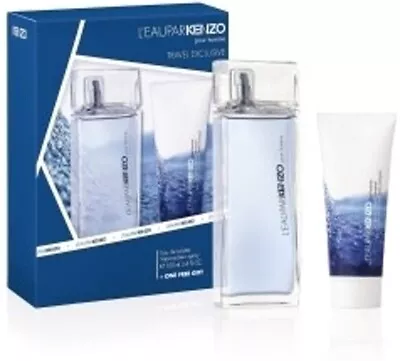 Kenzo LEau Par Kenzo Pour Homme 3.4oz 100ml EDT 2.5oz 75ml Shampoo TRAVEL SET • $59.99