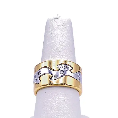 Georg Jensen 18K Gold Diamonds Fusion Puzzle Ring Size 8.25 • $3200