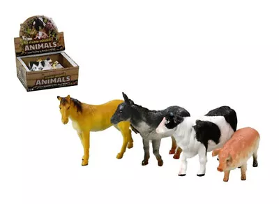 6 Pcs Farm Animals Plastic Figures Horse Cow Pig Goat Donkey Education Kids Toys • $13.90