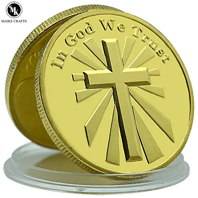 In God We Trust Challenge Coin Home Decoration Gold Coin Collection Holiday Gift • £3.84