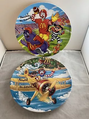 RONALD MCDONALD 2002 COLLECTORS PLATES FOOTBALL AND AIRPLANE Signed • $18