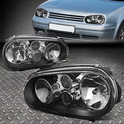 $79.99 • Buy For 99-06 Vw Golf Cabrio Black Housing Headlight Headlamp W/ Projector Fog Lamp