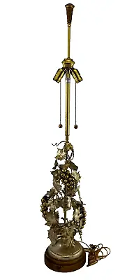 Italian Marbro Lamp Silver Gilt Gold Accent Grapevine Hollywood Regency 44  VTG • $345