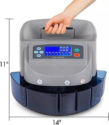 Coin Counter Machine Commercial USD Sorter/Wrapper/Roller Machine Money W/LCD • $153.56