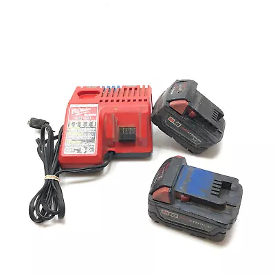 Milwaukee M12/M18 Charger 48-59-1812 With (2) XC 3.0Ah Batteries 18V 48-11-1828 • $75.95