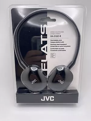 JVC Flats Stereo Headphones HA-S160-B Black New Sealed Foldable (I) • $14.95