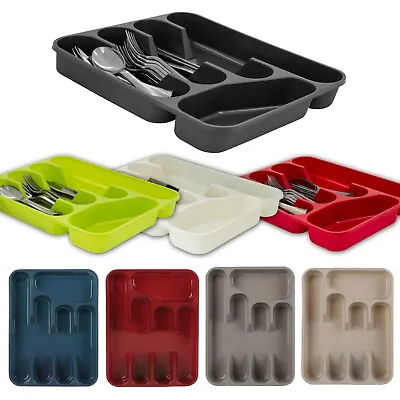 £6.45 • Buy Plastic Cutlery Tray Holder Organiser Drawer Insert Tidy Storage 5 Compartment