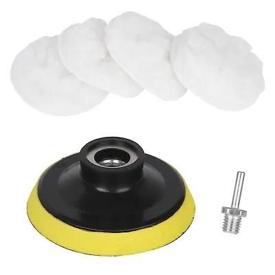 6Pcs 3  Buffing Polishing Pad Wool Wheel Mop Kit For Car Polisher Drill Adapter • $11.99