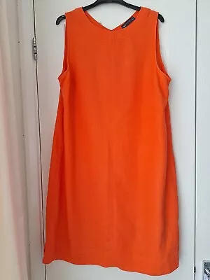 M/S Collection Shift Dress Linen Mix Sleeveless Size 16 Burnt Orange • £5.50