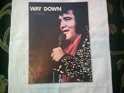 Way Down - Elvis Presley - Vintage Sheet Music - 1977 - Ray Stevens Music - Vg+ • $12