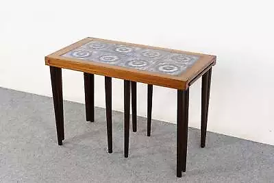 Rosewood & Tile Nesting Tables - (322-137) • $795