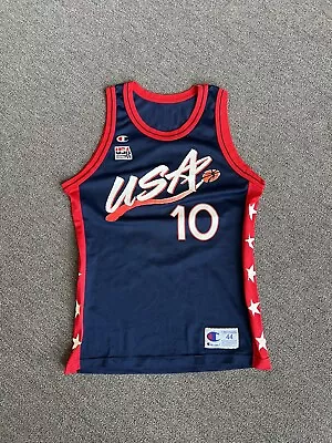 Vtg 90s Champion Team USA Basketball Olympic Jersey Reggie Miller Size 44  • $75