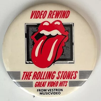  Vintage 1984 THE ROLLING STONES Button Vestron Promo Pin Video Rewind Badge NM • $12.95