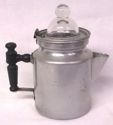 Vintage 1930's Child's Toy Working 1 Cup Aluminum Percolator Coffee Pot • $24.95