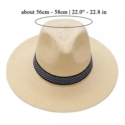 Fedora Hat Short Brim Cuban Cap Panama Hat Sun Hat Jazz Summer Casual Straw W • $8.94