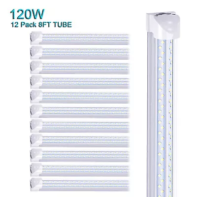 12Pack 8 Foot LED Shop Lights 120W Fixture 8FT T8 8' LED Tube Light Bulbs 6000K • $191.55