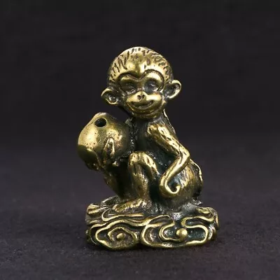 Old Chinese Solid Bronze Statue Zodiac Monkey Incense Burner • $9.18