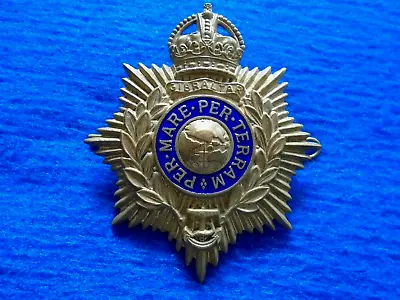 Kc Royal Marines Brass & Enamel Sergeants Copy Helmet Plate Badge + Pin • $63.63
