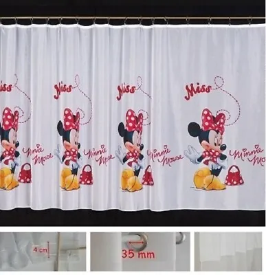 $11.13 • Buy Luxury Net Curtains Minnie Mouse Red