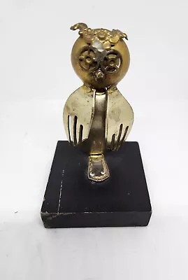 Vintage Steampunk Owl Small Sculpture Figurine Statue 1972 • $24