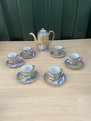 Vintage Japanese 13 Pcs  Tea Set Coffee  Set Hand Painted • £15