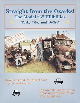Fair Festival Attraction Model  A  Hillbillies Ozarks Zeek Ma Jeffro Brochure • $6