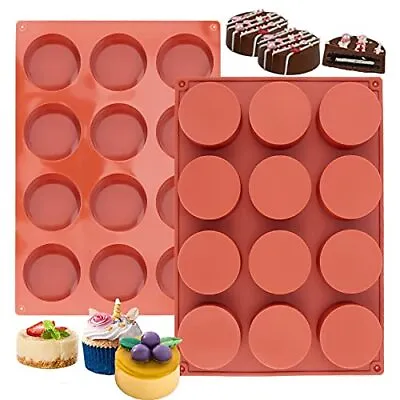 2Pack 12-Cavity Silicone Oreo Round Molds Cylinder Candy Chocolate Pudding Molds • $16.95