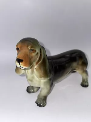 Pocelain Vintage Collectible Basset Hound Figurine Japan • $28