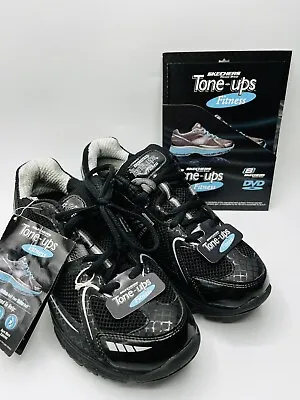 NEW Women Skechers Tone Ups FITNESS Size 6M Black/Silver. 11753 • $43.55