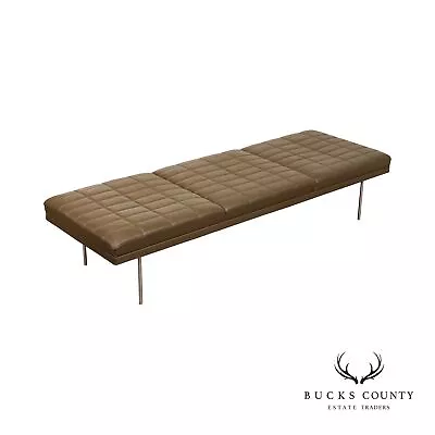 Geiger International Quilted Leather Museum Tuxedo Bench • $2195