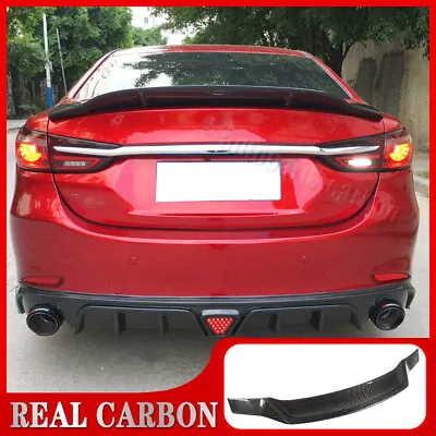 REAL CARBON Rear Trunk Spoiler Boot Wing Lip For Mazda 6 Atenza Sedan 2014-2019 • $189.04