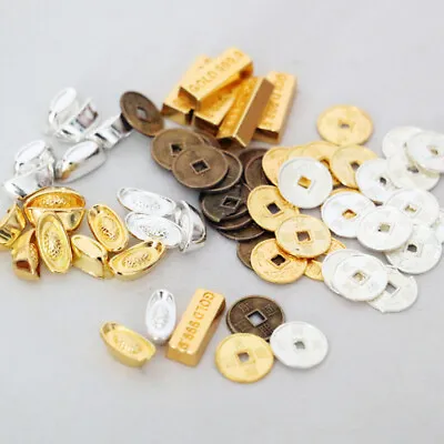Dollhouse Miniature 1:12 Scale Vintage Copper Coins Silver DollarGold Bar Kit • $3.99