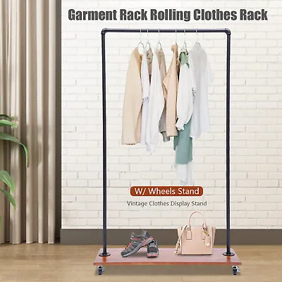 Movable Clothing Rack Clothes Rail Rack Rolling Garment Rack For Hanging Clothes • $93.06