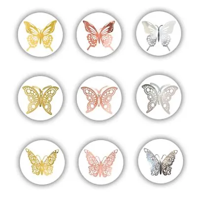 $2.85 • Buy Decor Hollow Butterflies Decals 3D Butterfly Stickers Wall Art Metal Texture