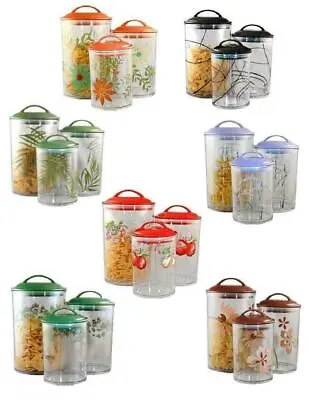 $49.99 • Buy 3 CORELLE Clear Acrylic CANISTER SET See-Thru Storage Jars *CHOOSE Your Pattern