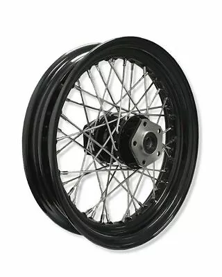 Black Spoke Wheel Harley Sportster Dyna Softail FXR Shovelhead 1979-1999 3.00x16 • $137.49