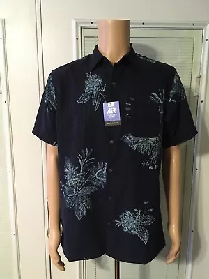 NWT Van Heusen Men's Hawaiian Shirt Tropical Flowers Fitted NEW Hawaii (M) • $6.48