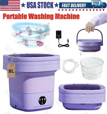 Portable Washing Machine Mini Washer Foldable Washer And Spin Dryer Small Travel • $28.98