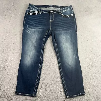 Vigoss Capri Jeans Womens 18 Heritage Fit Button Thick Stitch Pockets 40x26 • $24.88