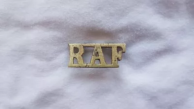 Cast Brass Royal Airforce Raf Shoulder Title Badge • £4.49