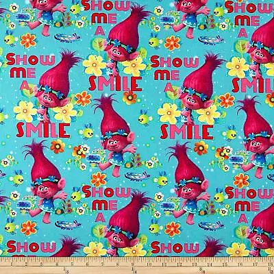 Trolls Poppy Show Me A Smile Cartoon Kid Quilting Fabric FQ Cotton Multicoloured • $6.75