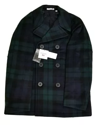 NEW Men's Uniqlo JW Anderson Wool Peacoat Green Blue Plaid Checks NWT Size XS • $199.99