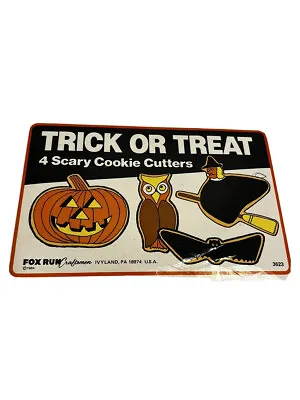 Vintage Halloween  Trick Or Treat Cookie Metal 4 Cutters In Orig Box  1984 Witch • $8