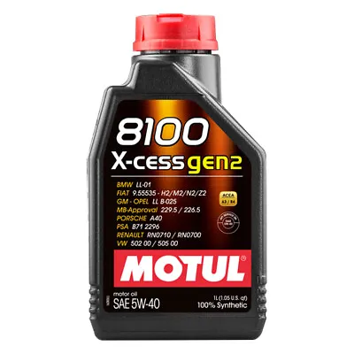 Motul 8100 X-Cess Gen2 5W40 (1 Liter) 109774 - 8100 X-Cess 5W40 • $15.70