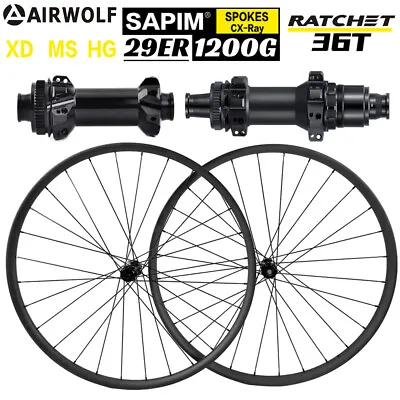 AIRWOLF 1200g Carbon MTB XC Wheels 29er BOOST Tubeless 28H Ultralight 110/148mm • $1130