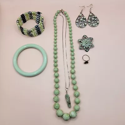 Mint Green 7-Piece Matching Mixed Jewelry Set READ DESCRIPTION • $45