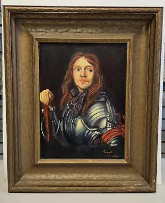 Vintage Oil Painting YOUNG SOLDIER IN ARMOR 1634 Anthony Van Dyck Style FRAMED • $150