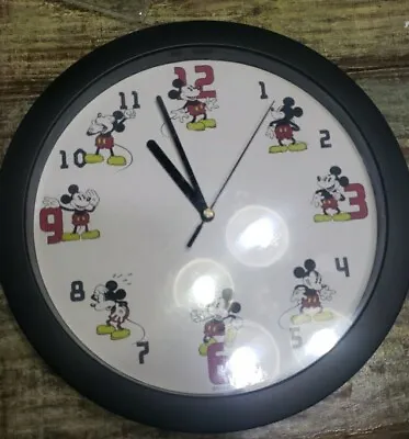 Vintage Mickey Mouse Disney Expressions 12” Wall Clock Works  • $26