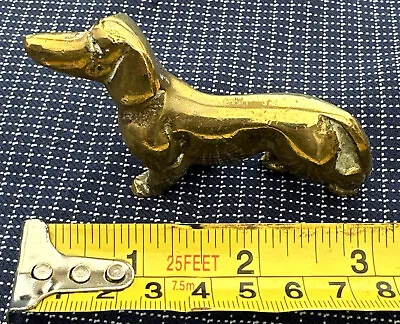 Sausage Dog Dachshund Figure Ornament Brass Miniature • £12