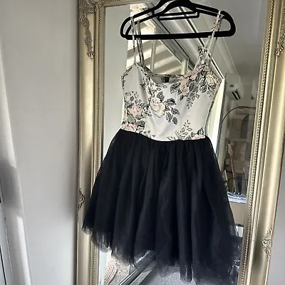 Rare Wheels And Doll Baby Tea Party Dress With Black Tulle Skirt 10 • $110